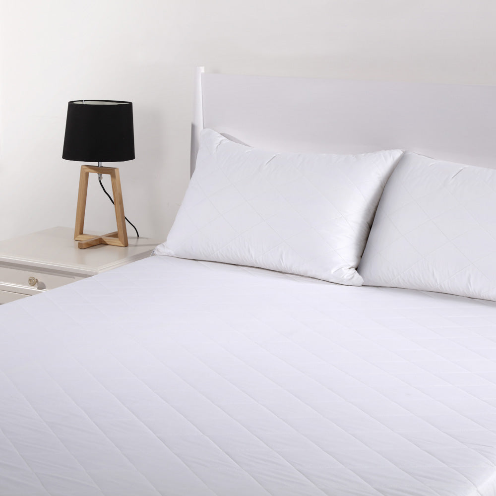 Breathable Cotton Quilted Mattress Protector for Double Bed - Waterproof, Hypoallergenic & Noise-Free - Perfect for Allergy Sufferers & Light Sleepers