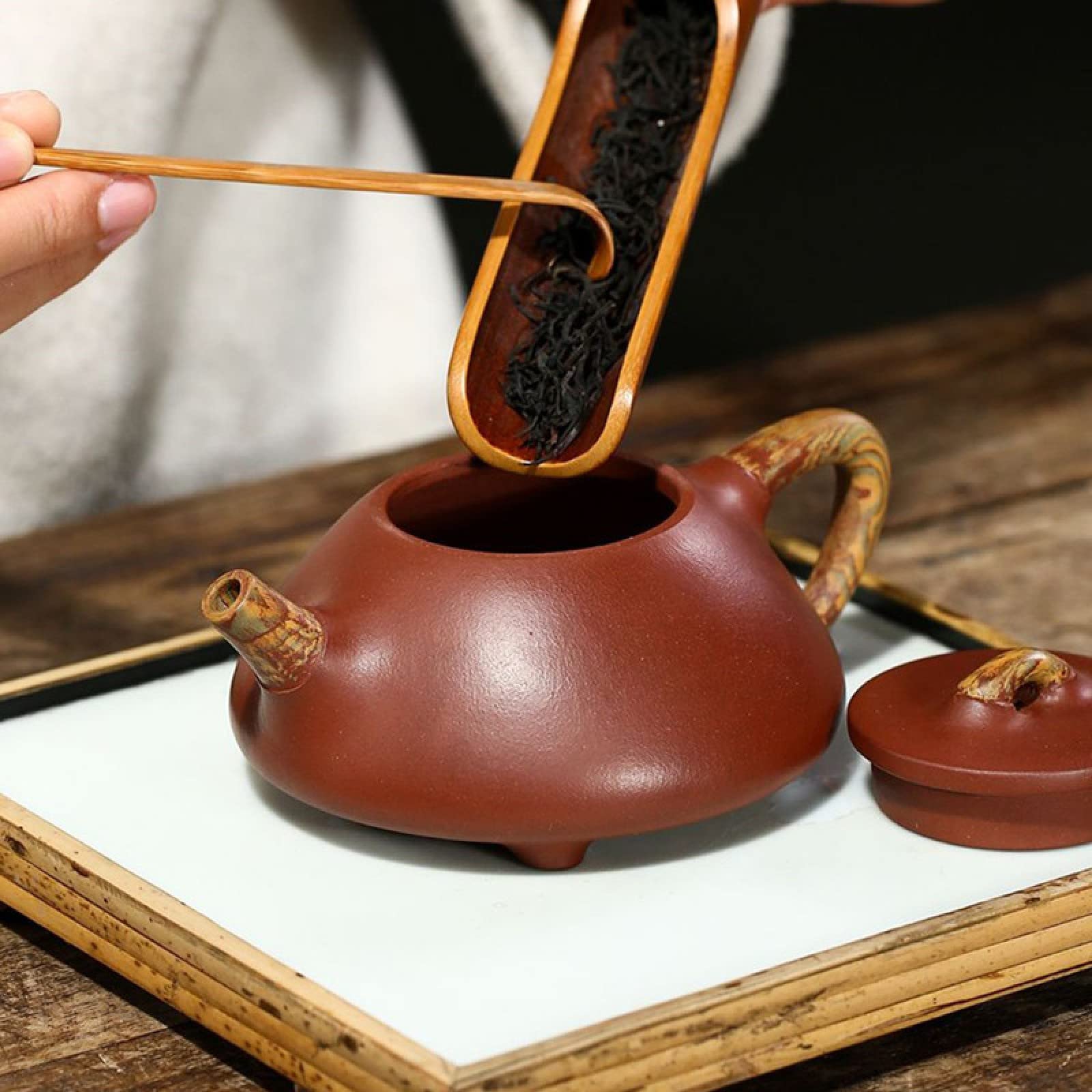 Premium 270ml Yixing Purple Sand Cast Iron Teapot - Authentic Vermilion Mud Clay Teapot for Chinese Tea Ceremony, Home Brewing & Gift Giving