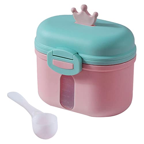 Menolana Airtight Baby Formula Dispenser with Measuring Scale - Portable Milk Powder Container for Travel, On-the-Go Feeding (Pink, Small) - Ideal for Diaper Bags, Strollers & Outdoor Activities