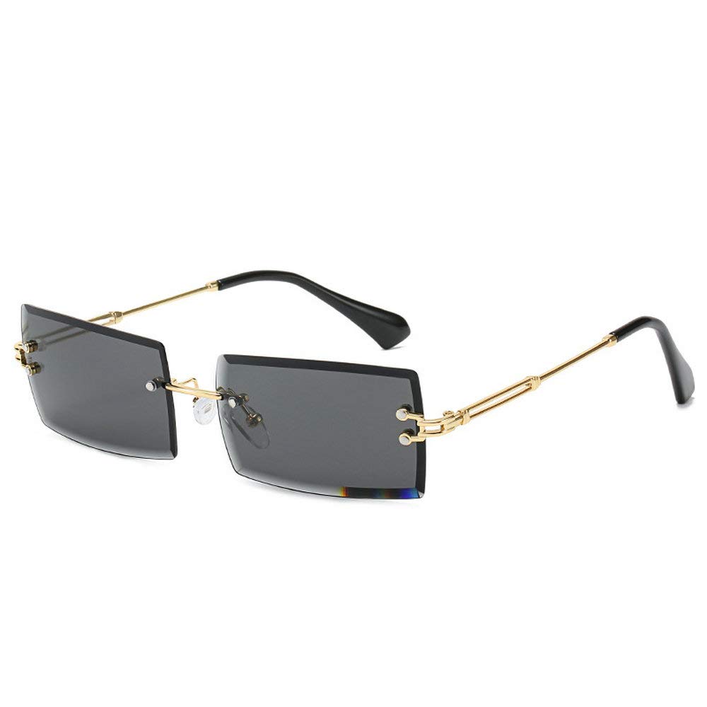 Stylish Small Rectangle Sunglasses for Women - Ultralight Candy Color Rimless Ocean Sun Glasses | Perfect for Beach, Driving & Summer Fashion