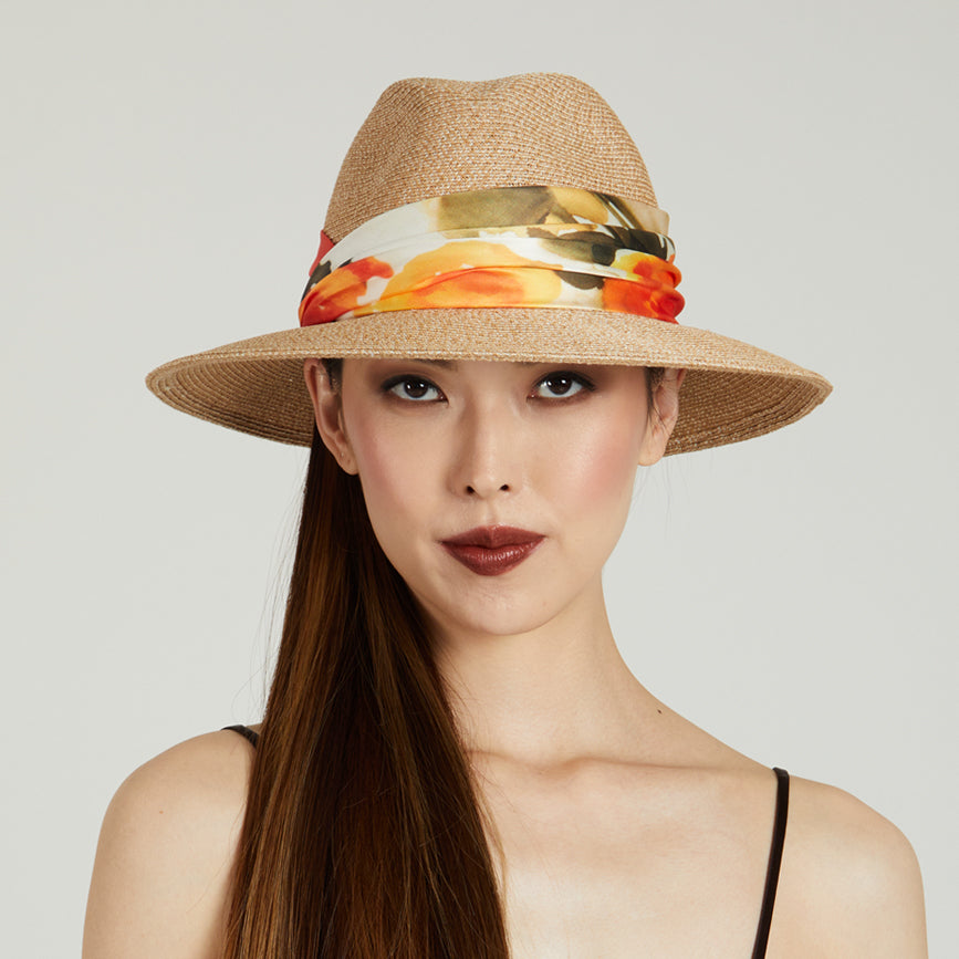 Courtney Toyo Packable Fedora Hat for Women - Stylish Foldable Sun Hat for Travel, Beach & Outdoor Activities