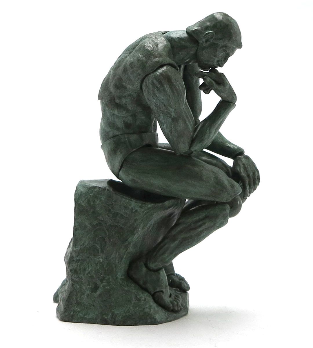 Figma Le Penseur Bronze Statue - Table Museum Collection - Classic Thinker Sculpture for Home Office Decor, Bookshelf Display & Gift Idea