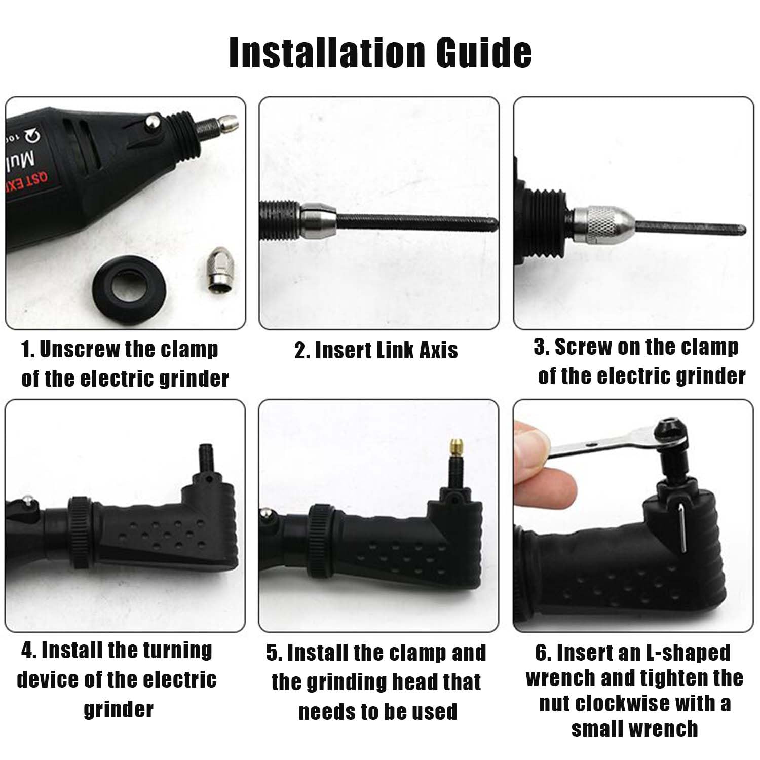 Yakamoz 90 Degree Right Angle Attachment for Rotary Tools - Compatible with Dremel 4000, 3000, 8200 & 275 Grinders - Power Tool Accessory for Woodworking, Metal Polishing & DIY Projects