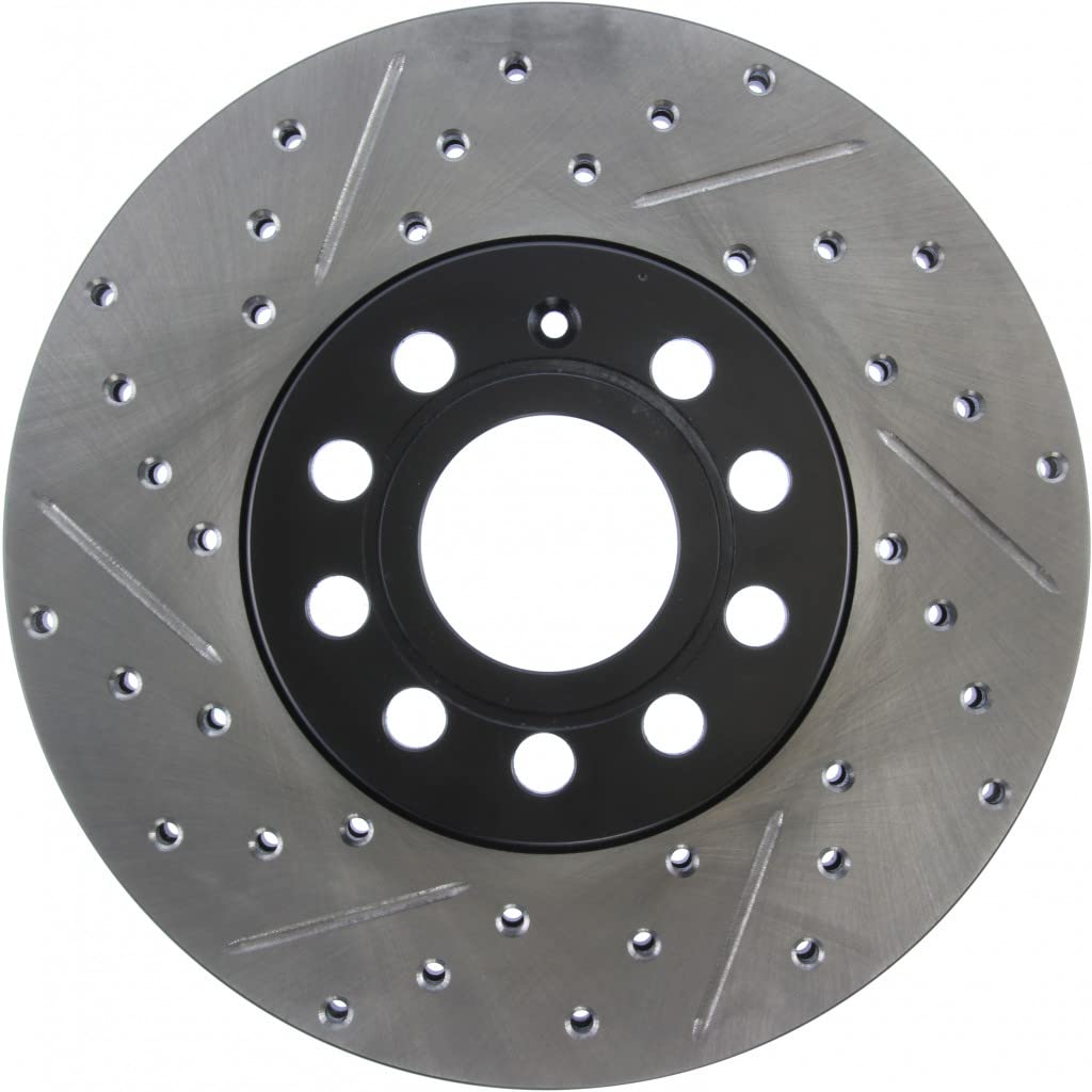 StopTech Slotted & Drilled Sport Brake Rotor for Volkswagen Golf 2010-2020 | 127.33110R | High-Performance Braking for Track & Street Use