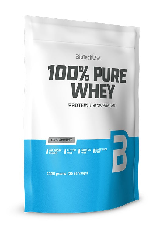 BioTechUSA 100% Pure Whey Protein Powder - Unflavored, 1000g for Muscle Recovery & Post-Workout Nutrition | Gym Supplement for Athletes & Bodybuilders