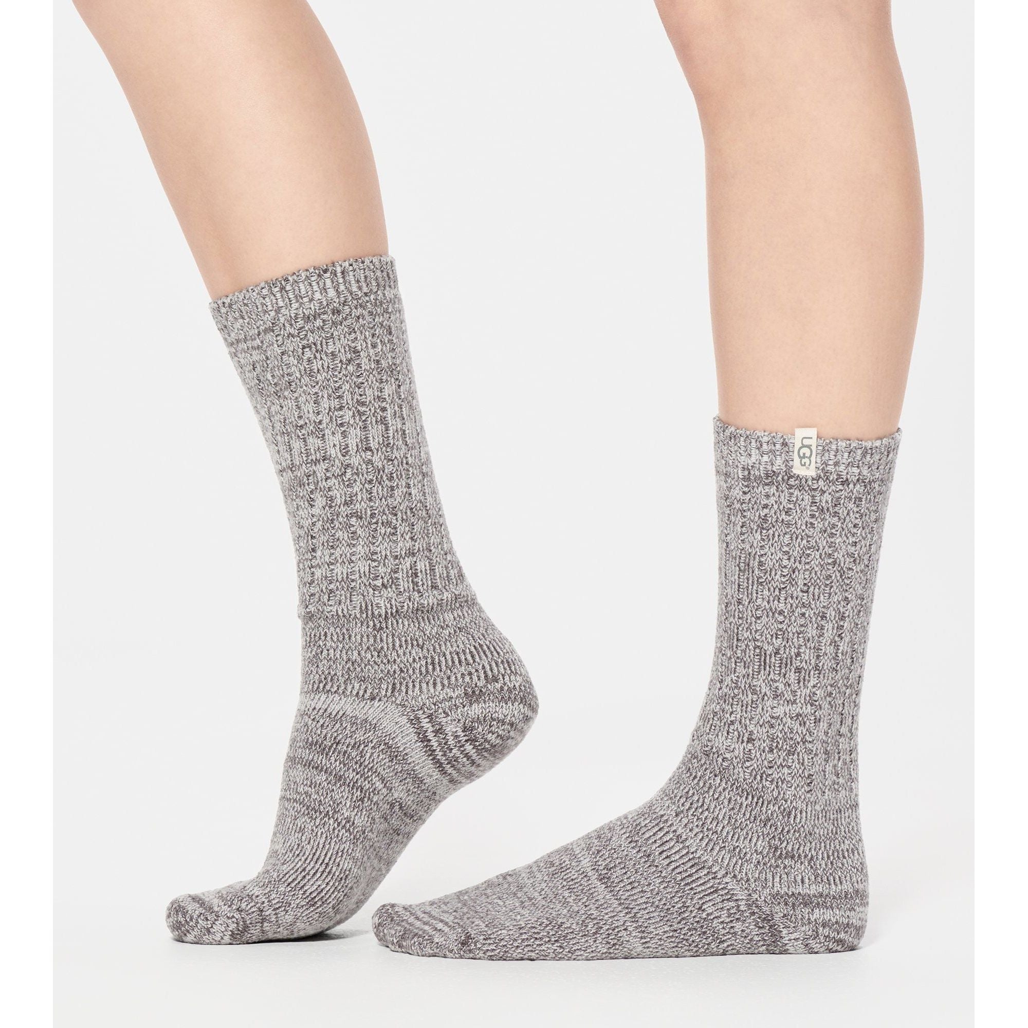 UGG Women's Rib Knit Slouchy Crew Socks - Soft & Cozy Winter Socks in NightFall Color - Perfect for Boots, Lounging & Cold Weather Comfort
