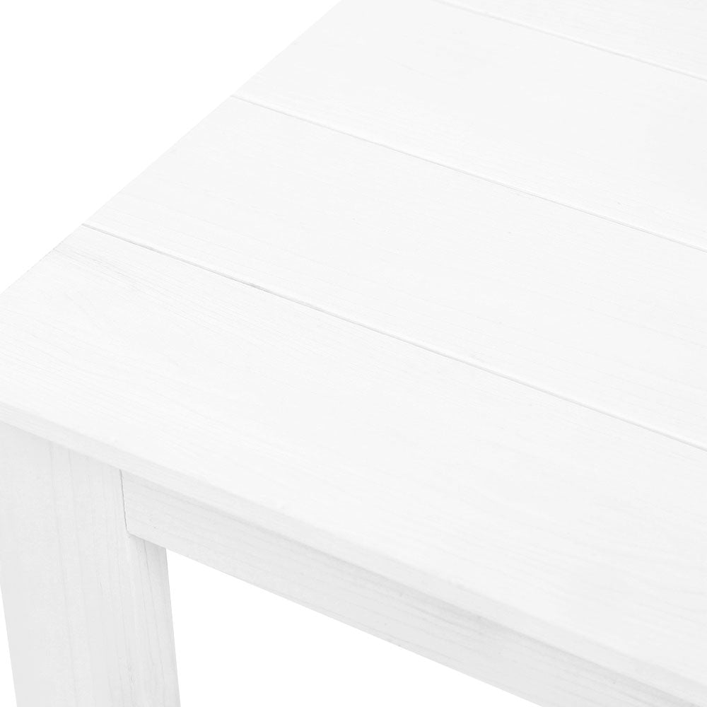 White Wooden Coffee Side Table - Outdoor Camping & Garden Furniture for Patio, Deck, and Backyard Relaxation