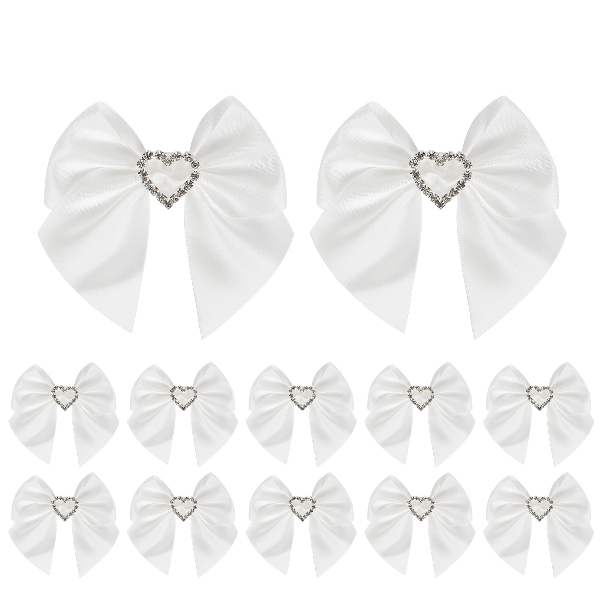 Sparkle Rhinestone Bows for Wedding, Baby Shower & Gift Wrapping - 12 Pack