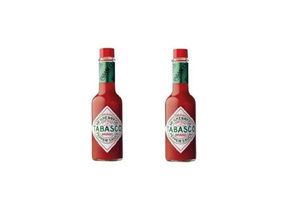 Tabasco Original Red Pepper Sauce - 2 Pack (2 x 60ml) | Hot Chili Pepper Sauce by McIlhenny | Perfect for Wings, Pizza & Bloody Mary Cocktails