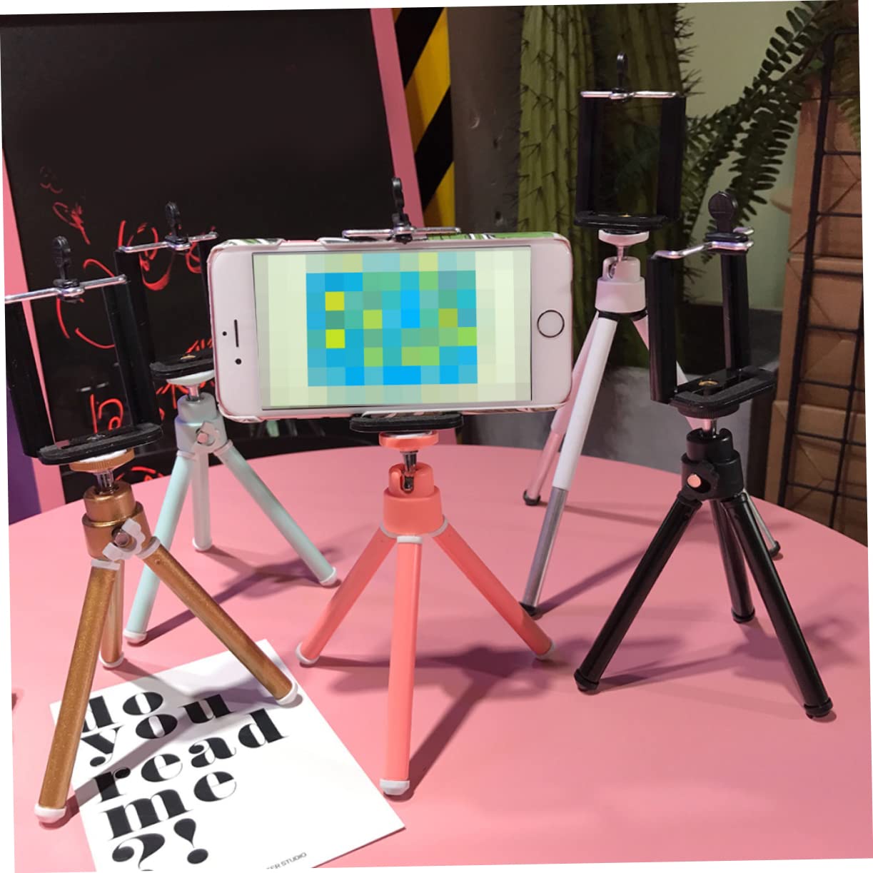 DOITOOL 2-Section Lightweight Compact Phone Tripod Stand - Adjustable Desktop Tripod for iPhone, Android, Samsung Smartphones - Perfect for Vlogging, Live Streaming, Photography & Video Recording