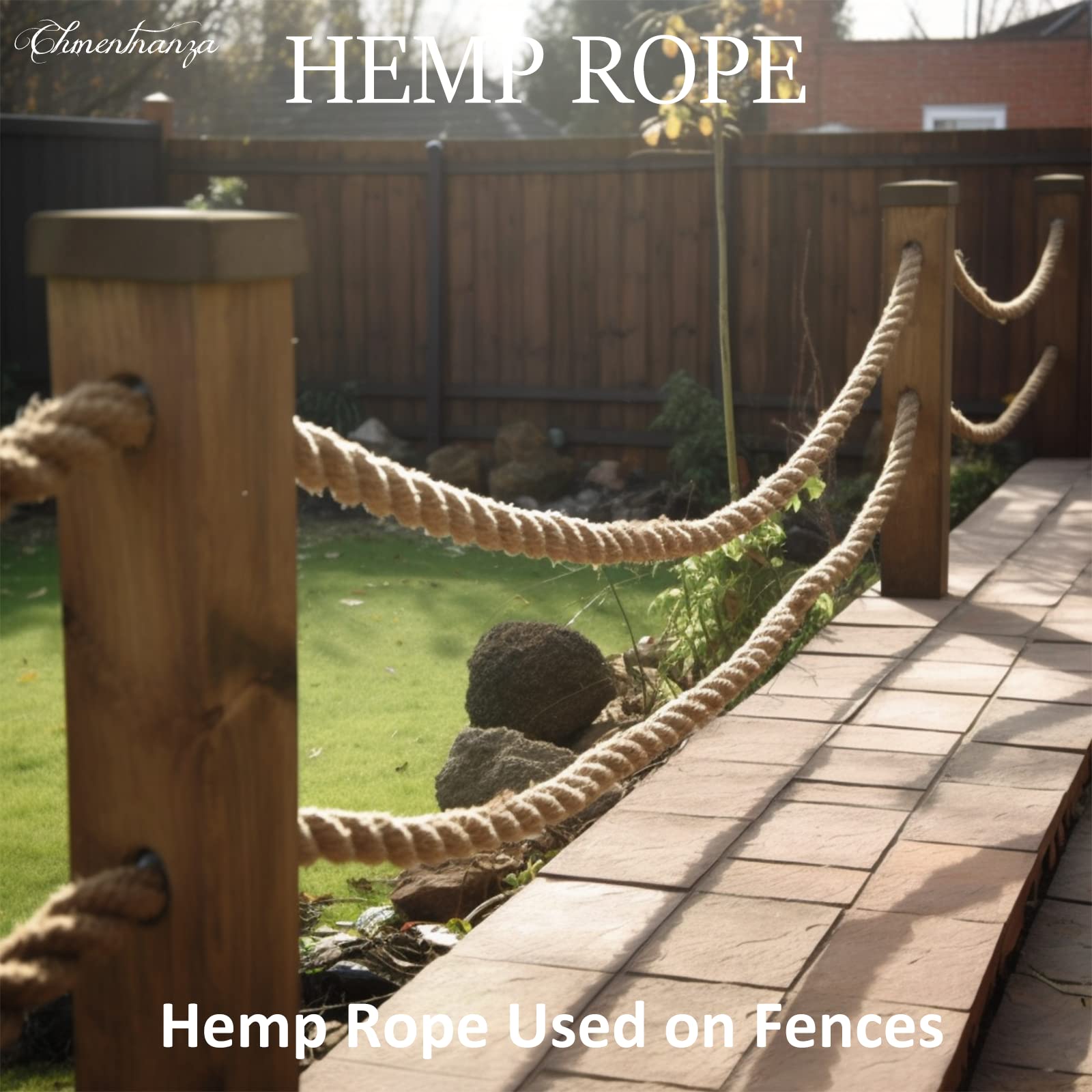 1-1/2 Inch Thick Natural Hemp Rope - 50 Feet Twisted Manila Rope for Swing, Railings, Nautical Decor & DIY Crafts | Heavy Duty Rope for Outdoor, Home & Marine Use