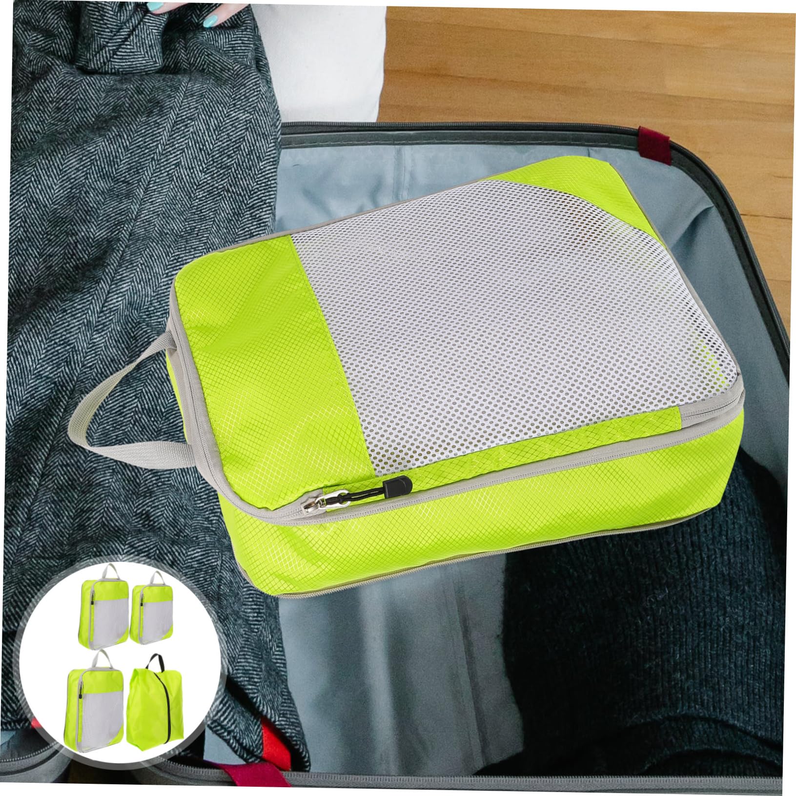 4-Piece Travel Compression Packing Cubes Set - Space-Saving Luggage Organizer for Suitcases & Backpacks | Perfect for Vacations, Business Trips & Camping Gear Organization