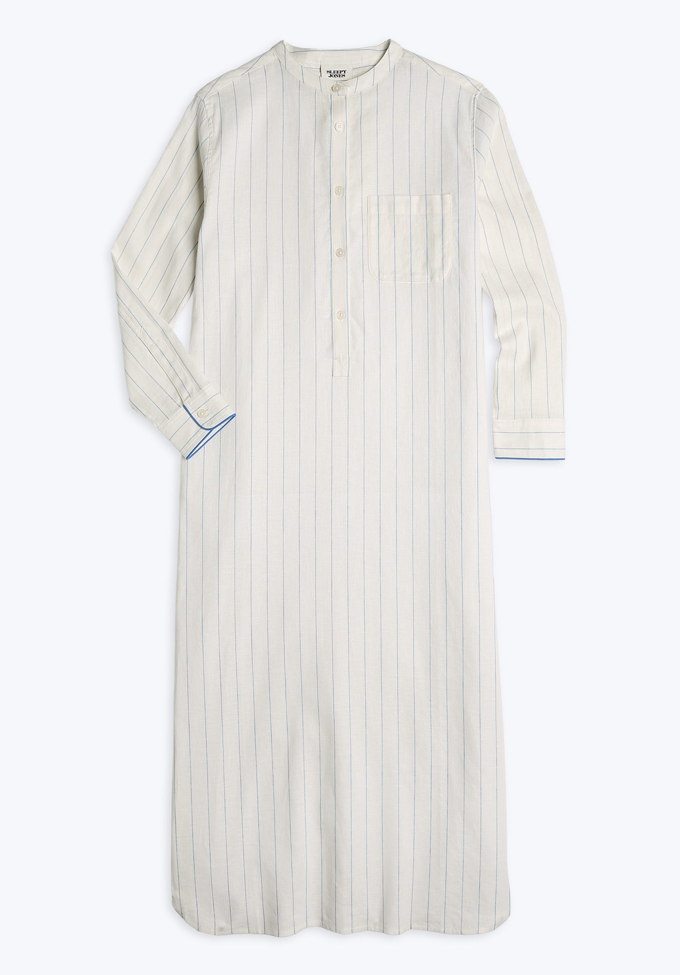 Georgia Kaftan in Linen Cotton Baker Stripe - Women's Summer Beach Cover Up, Boho Chic Loungewear for Vacation, Poolside, and Resort Wear