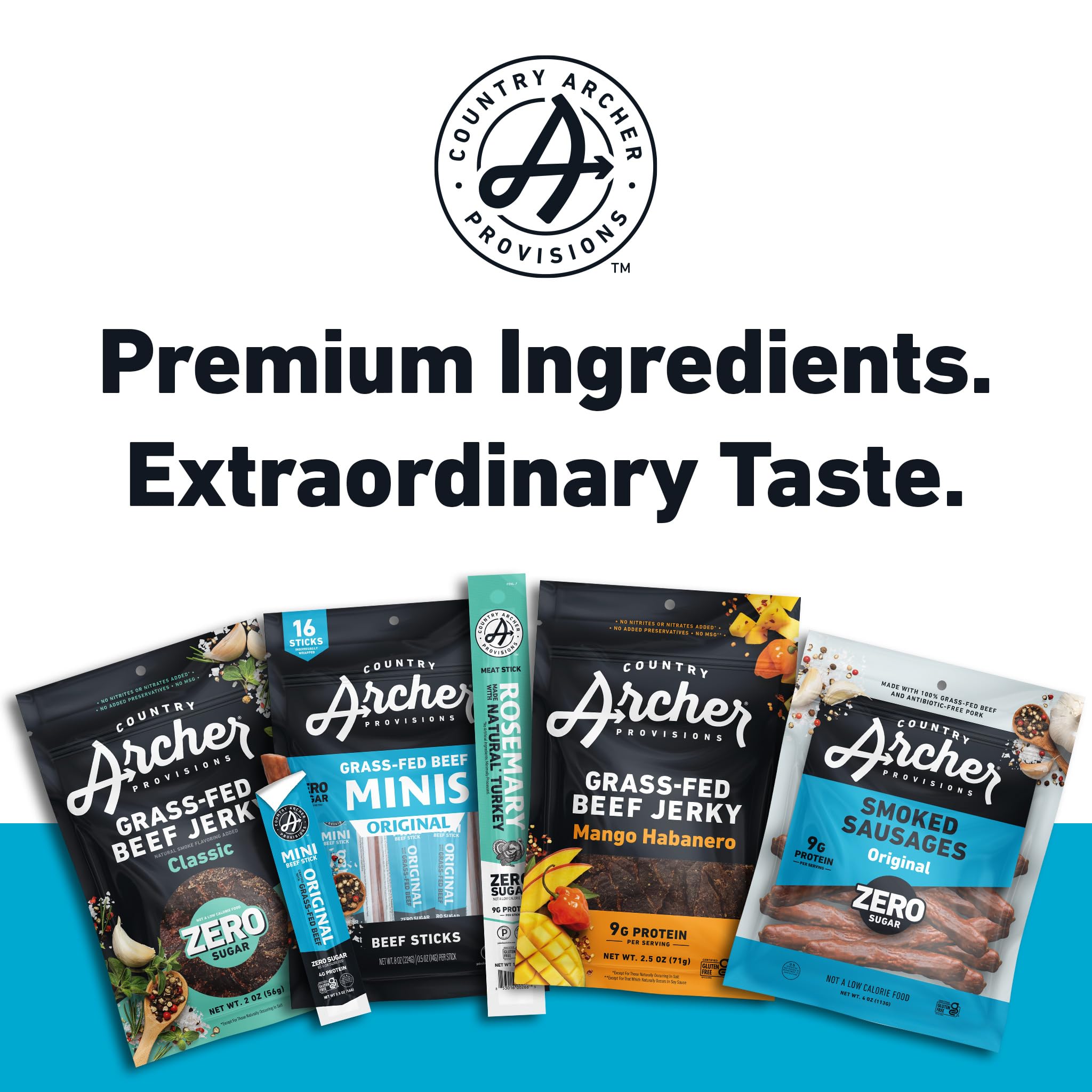 Country Archer 100% Natural Rosemary Turkey Sticks - Gluten Free, Keto Friendly Snack, 1 Ounce (36 Count) | High Protein On-The-Go Snacks for Hiking, Travel & Office