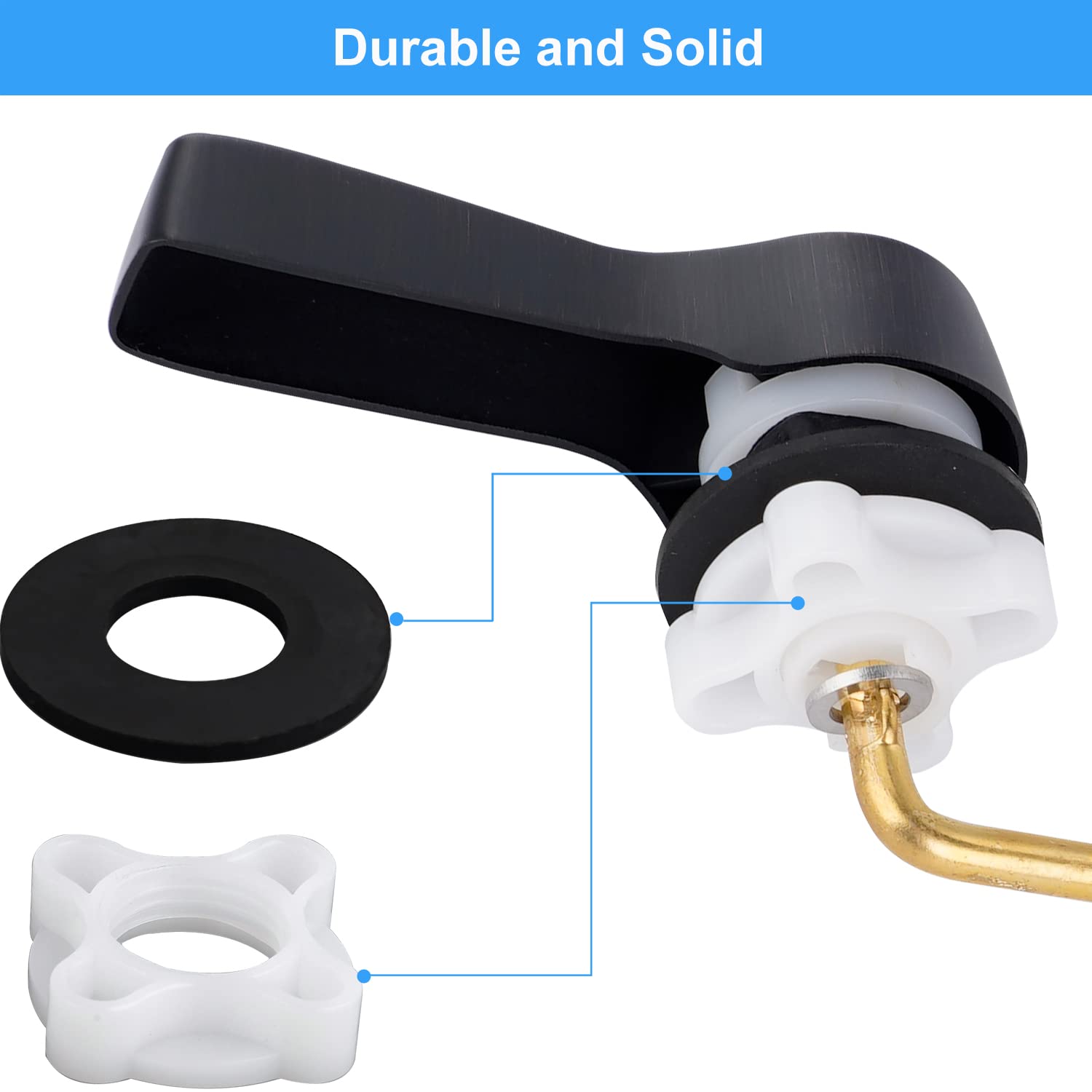 Universal Metal Side Toilet Flush Handle Replacement - Solid Brass, Oil Rubbed Bronze - Compatible with Kohler, American Standard, TOTO, Mansfield - Angle Mount Design for Easy Installation - Perfect for Bathroom Renovation & Toilet Repair