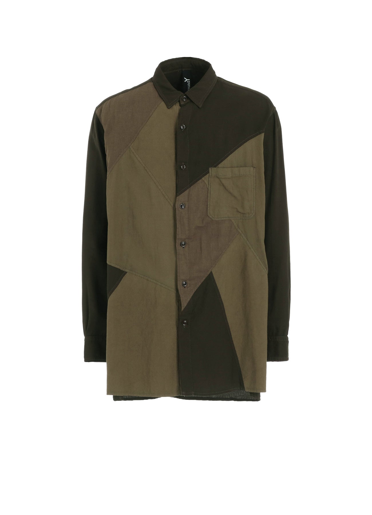 Cubism Patchwork Product Dyed Switching Shirt – Stylish & Unique Casual Wear for Men & Women | Perfect for Street Fashion, Art Lovers & Everyday Outfits