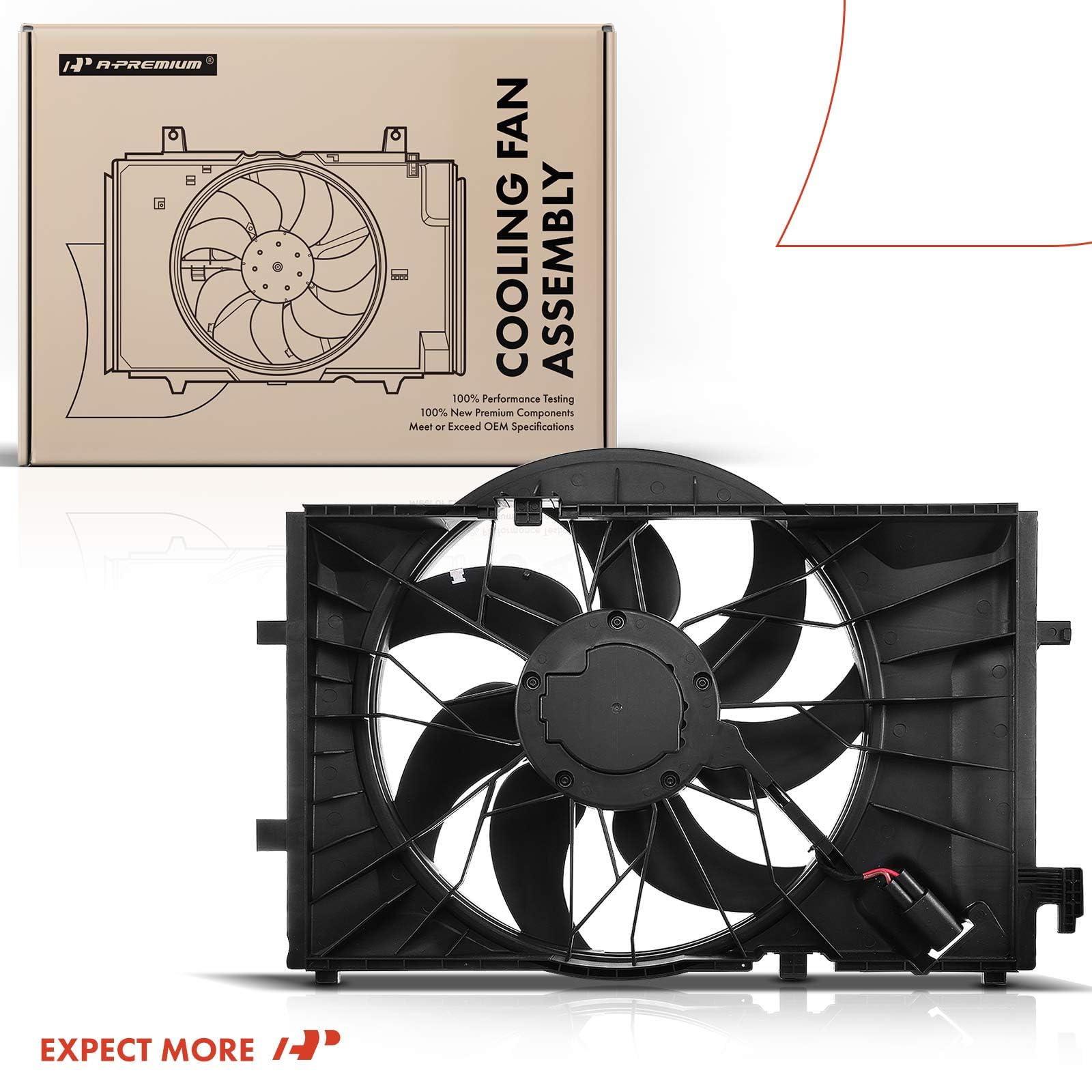 Premium Engine Radiator Cooling Fan Assembly for Mercedes-Benz C230 C240 C280 C320 C350 C55 AMG CLK320 CLK350 CLK500 (2004-2009) - High Performance Cooling System Replacement Part for Smooth Driving & Engine Protection