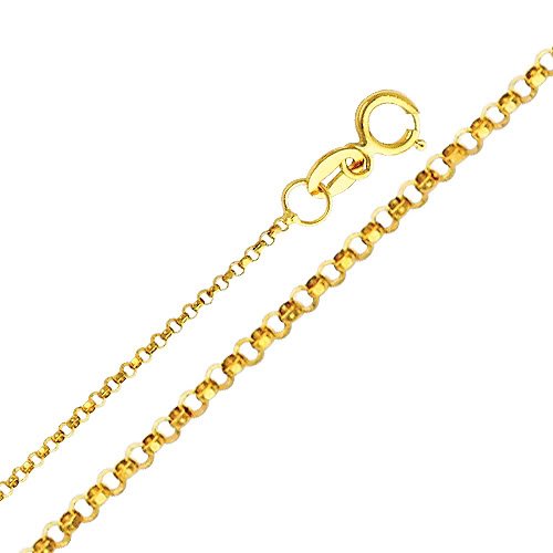 14K Yellow Gold Sun and Moon Charm Pendant Necklace with 1.2mm Rolo Chain - Perfect for Gifts, Everyday Wear, and Spiritual Jewelry Lovers