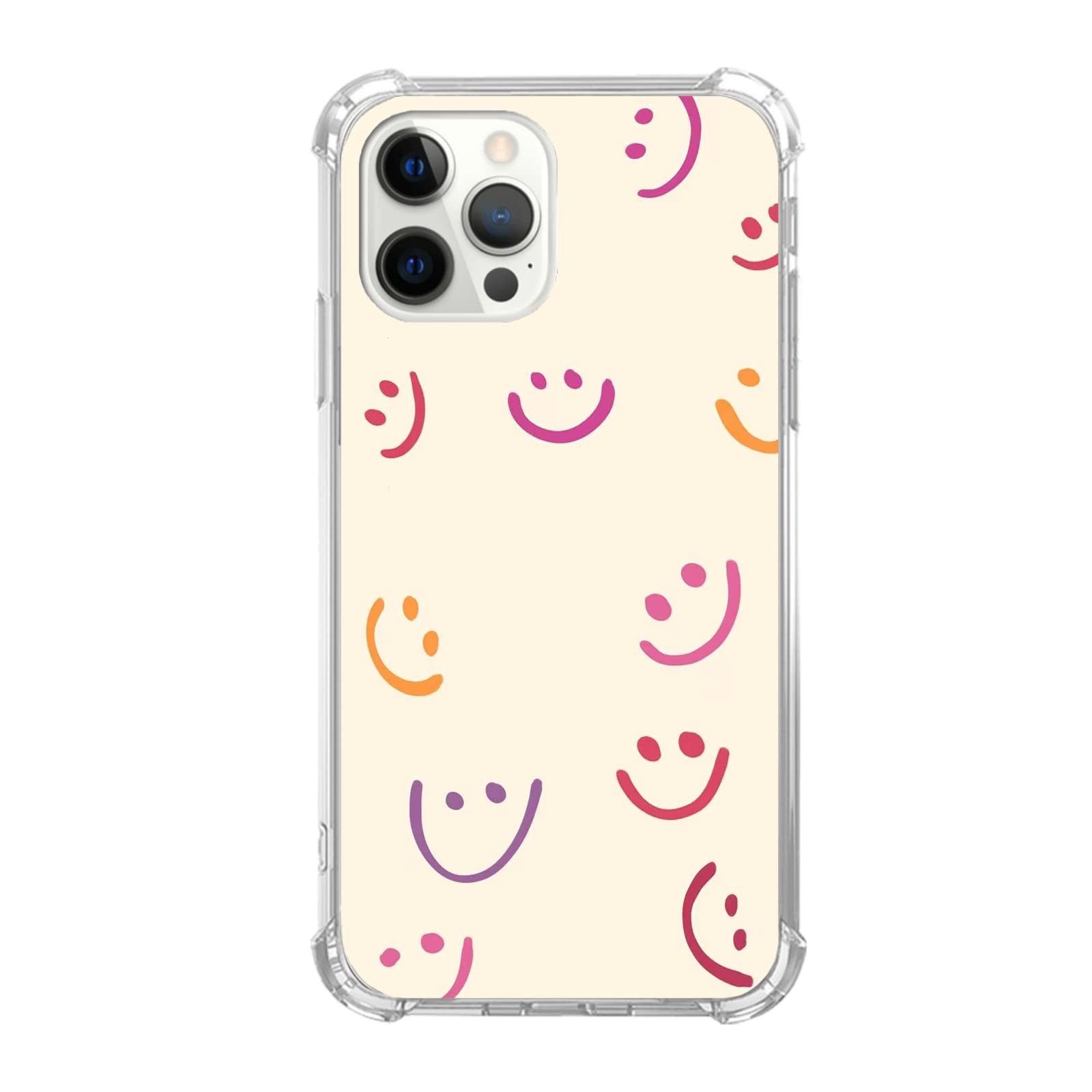 Funny Smile Face iPhone 12 Pro Max Case - Trendy Cute TPU Bumper Cover for Women & Men - Perfect for Everyday Use, Gifts & Social Media Selfies