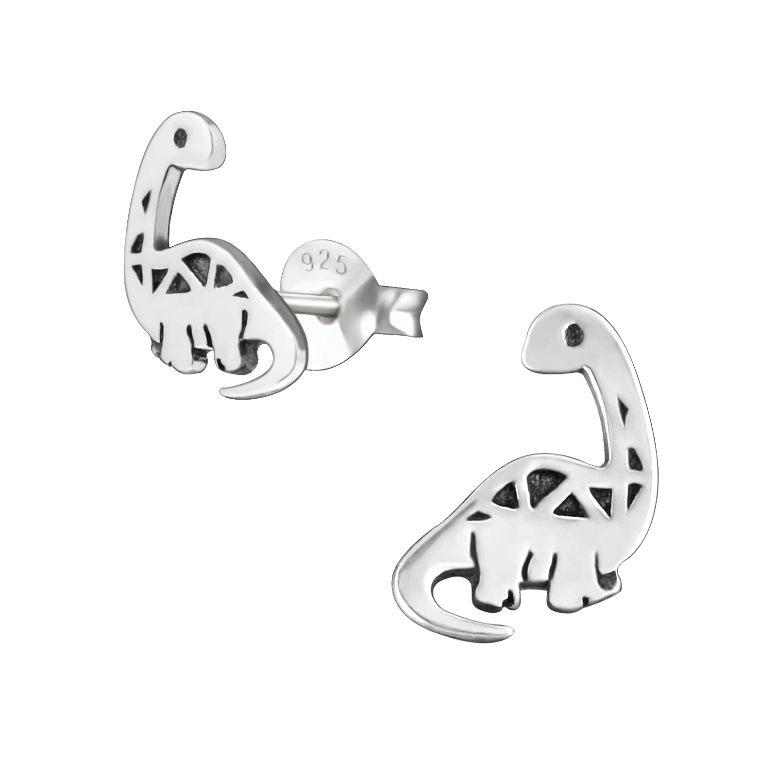 925 Sterling Silver Dinosaur Stud Earrings for Women - Minimalist Dino Jewelry Gift for Her - Perfect for Casual Wear, Office & Date Nights