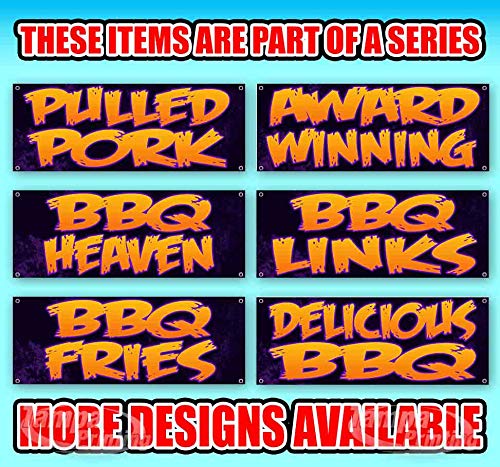 BBQ Nachos Banner 13 oz - Heavy-Duty Vinyl Party Sign with Metal Grommets | Single-Sided Non-Fabric Decoration for Outdoor Events, Tailgating & Sports Parties