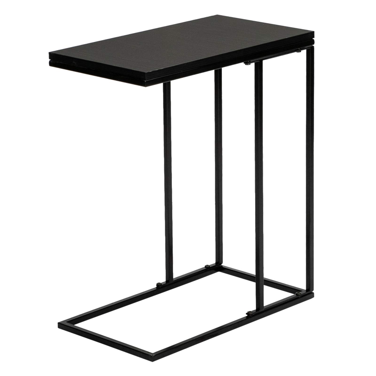 Mushugu MDF Gray Countertop Wrought Iron Base Single-Layer Snack Table - Perfect for Living Room, Bedroom, Dining Room, and Outdoor Patio Use