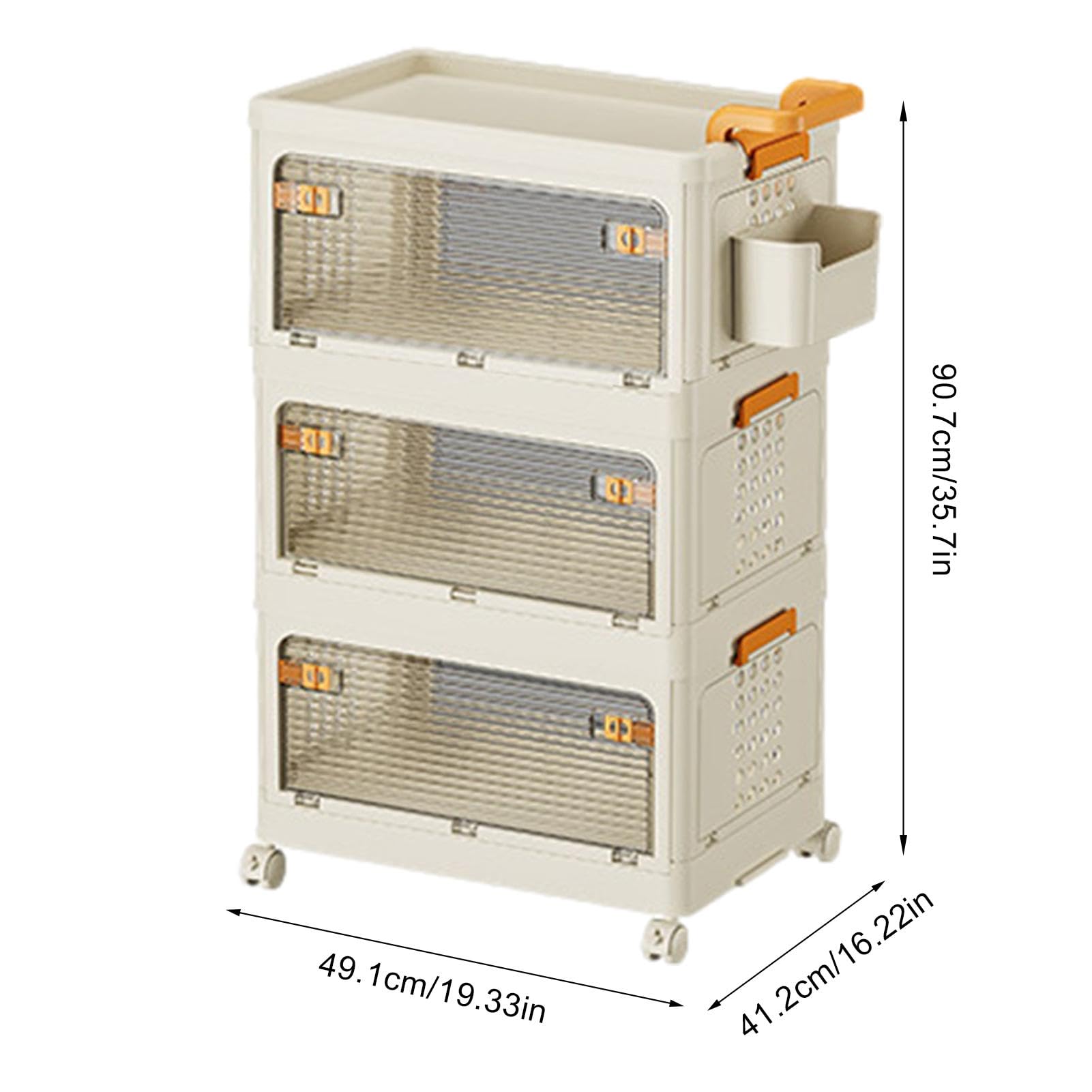Stackable Plastic Storage Bins with Lids - Foldable & Collapsible Storage Containers with Wheels for Closet, Living Room, Office & Dorm Organization | Space-Saving Home & Office Storage Solution