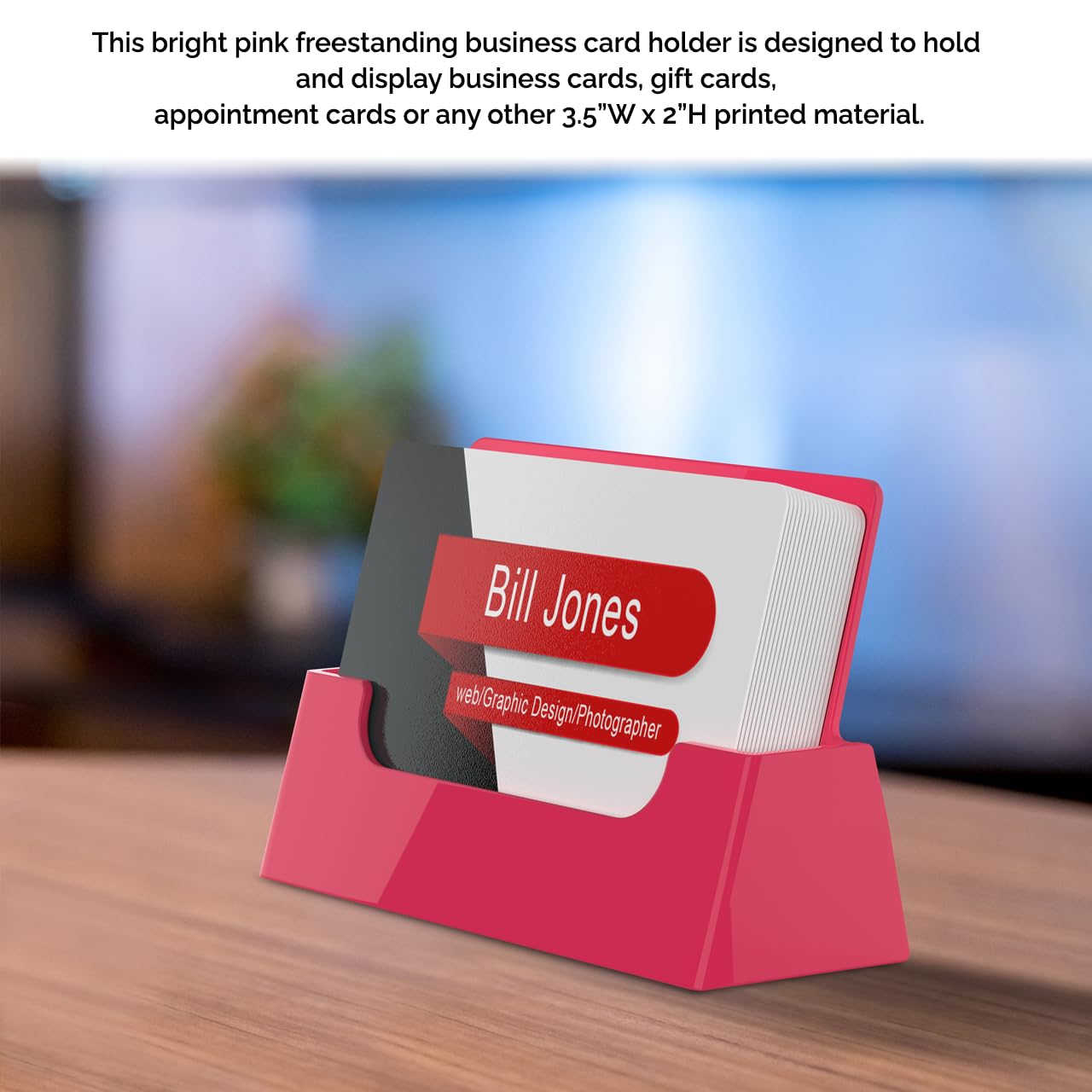 10 Pack Acrylic Business Card Holders - Counter Display Stand for 3.5