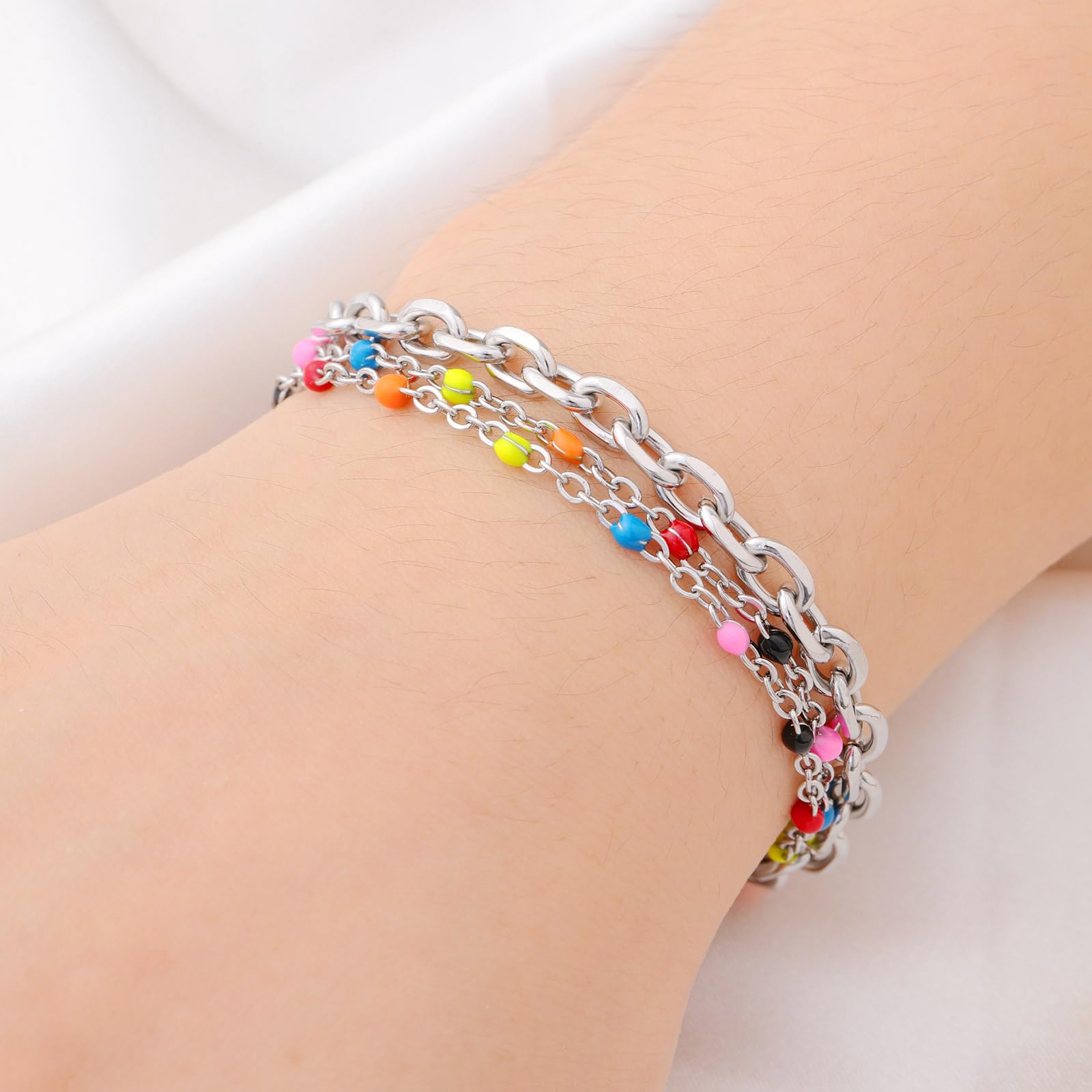 Custom Medical Alert Bracelet for Women - Personalized Engraved Stainless Steel ID Bracelet with 3-Layer Chain (5.5-8.5 Inch Adjustable) - Perfect for Emergency Medical Identification & Daily Wear