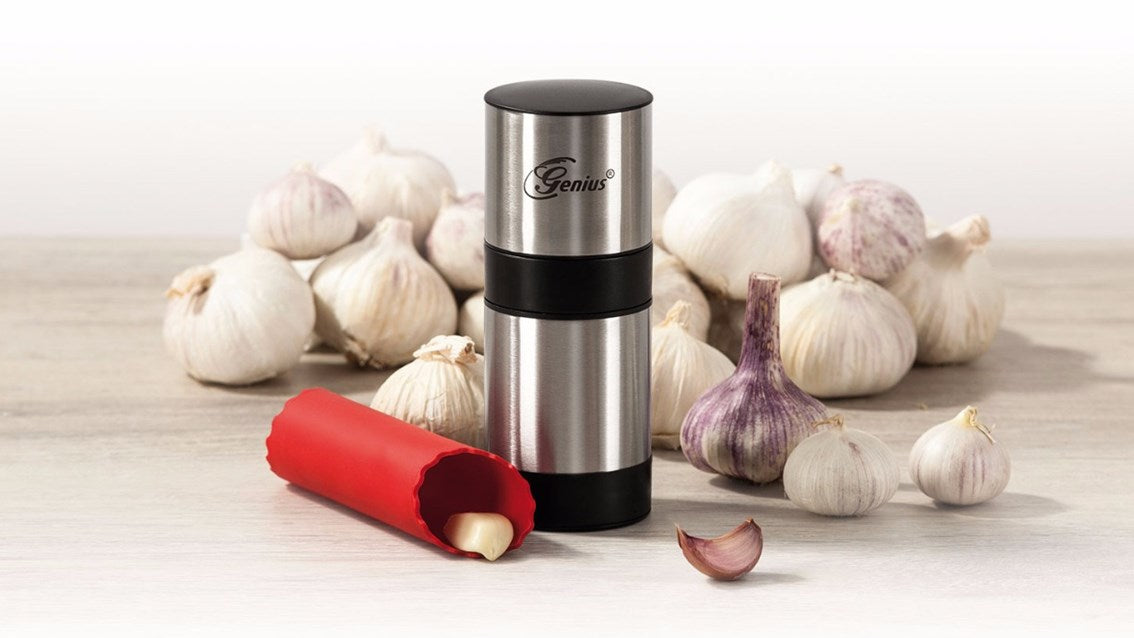 Stainless Steel Garlic Cutter 2-Piece Set - Easy Mincing & Slicing for Cooking, Baking & Meal Prep