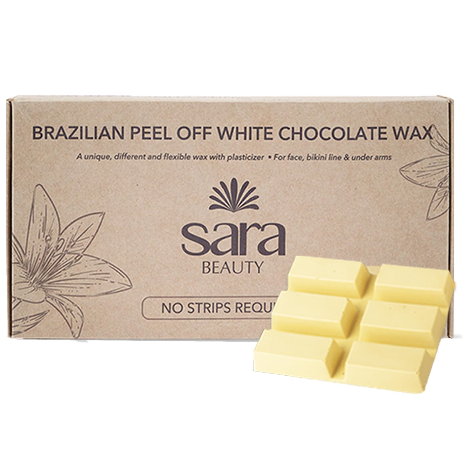 Brazilian Peel-Off White Chocolate Wax for Face, Underarms & Bikini Hair Removal - 500g - Smooth Skin for Women & Men - At-Home Waxing Kit for Sensitive Skin - Perfect for Salon-Like Results