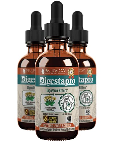 Rejuvica Health DigestaPro - Advanced Digestive Bitters Supplement with Gentian, Artichoke & Ginger for Gut Health - Fast-Absorbing Liquid Formula - Supports Digestion, Bloating & Nutrient Absorption - Perfect for After Meals & Digestive Comfort