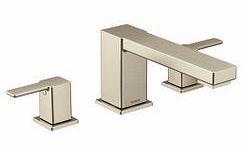 Moen TS913BN 90-Degree 3-Hole Roman Tub Faucet Trim in Brushed Nickel - Perfect for Bathroom Renovation and Luxury Spa Experience