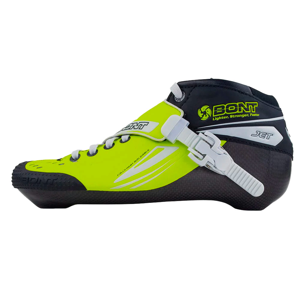 Bont Jet 195 Inline Speed Skating Boots - Fluorescent Yellow/Black - Professional Rollerblading Shoes for Competitive Racing & Speed Training