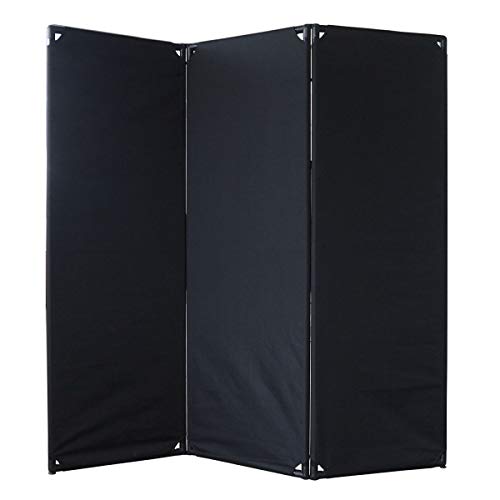 VERSARE 3-Panel Fabric Privacy Screen with 360° Rotating Hinges - 6' Wide x 6' Tall Black Office Partition for Workspace Privacy & Room Divider - Perfect for Offices, Conference Rooms & Home Workspaces