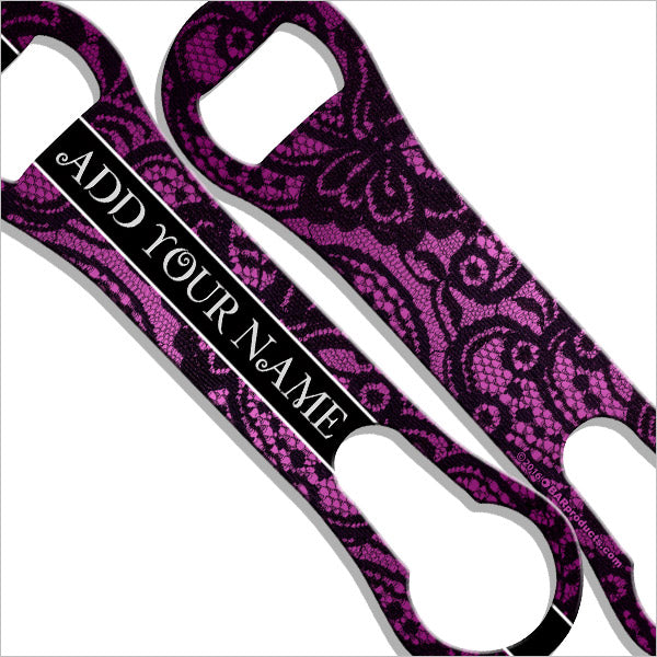 Custom Personalized V Rod® Bottle Opener with Sexy Lace Design - Perfect for Parties, Weddings & Gifts