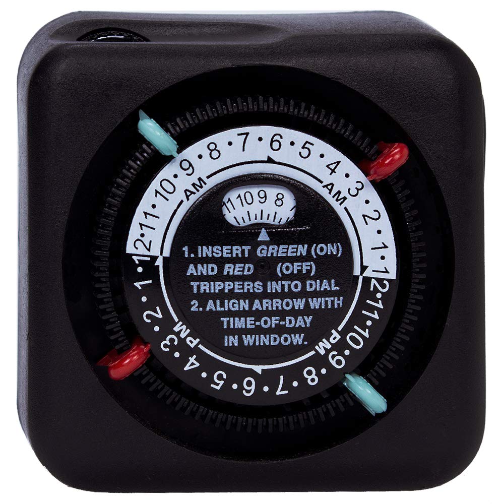 Intermatic TN111RM40 Mechanical Timer Switch for Lamps & Small Appliances - Black | Indoor & Outdoor Use for Energy Savings & Convenience