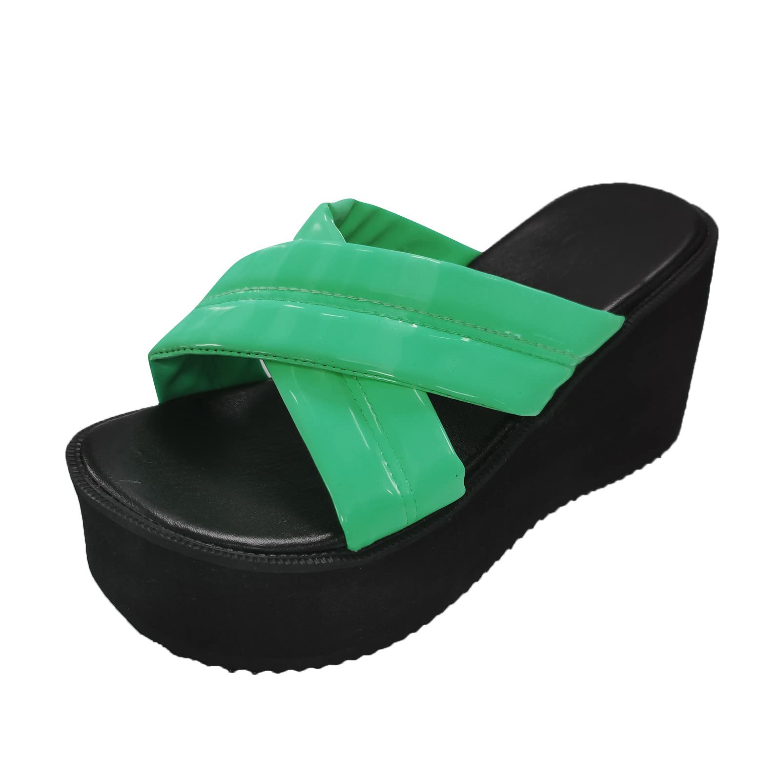 Chunky Heel Platform Sandals for Women - Retro Cross Strap Summer Sandals with Clear Sole | Comfortable & Stylish Shoes for Beach, Party & Casual Outfits