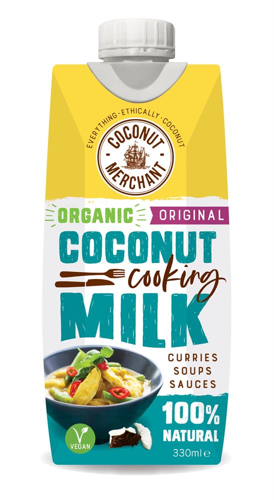 Organic Coconut Milk 330ml by Coconut Merchant - Premium Dairy-Free Alternative for Cooking, Baking & Smoothies | Vegan, Gluten-Free, BPA-Free
