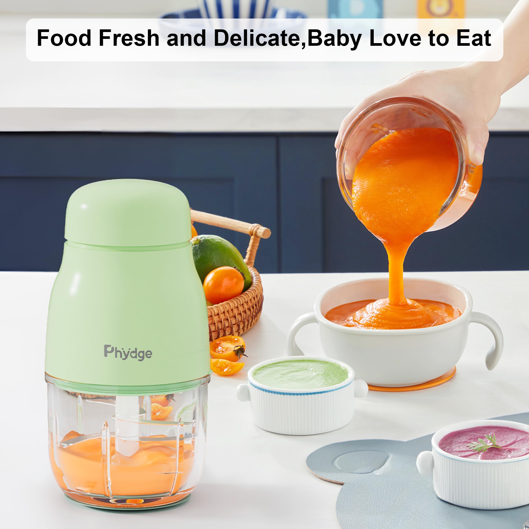 Upgraded Baby Food Maker & Blender with 10oz Containers, Silicone Spoons - Easy Clean Infant Puree Processor for Fruits, Vegetables & Meat | Perfect for Homemade Baby Meals, Travel & On-the-Go Feeding
