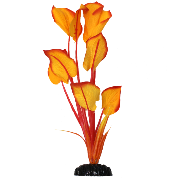 Premium Orange Crypt Silk Aquarium Plants (12 Pack) - Realistic Fish Tank Decor for Freshwater & Tropical Aquariums - Perfect for Aquascaping, Betta Fish Habitats, and Home Office Decor