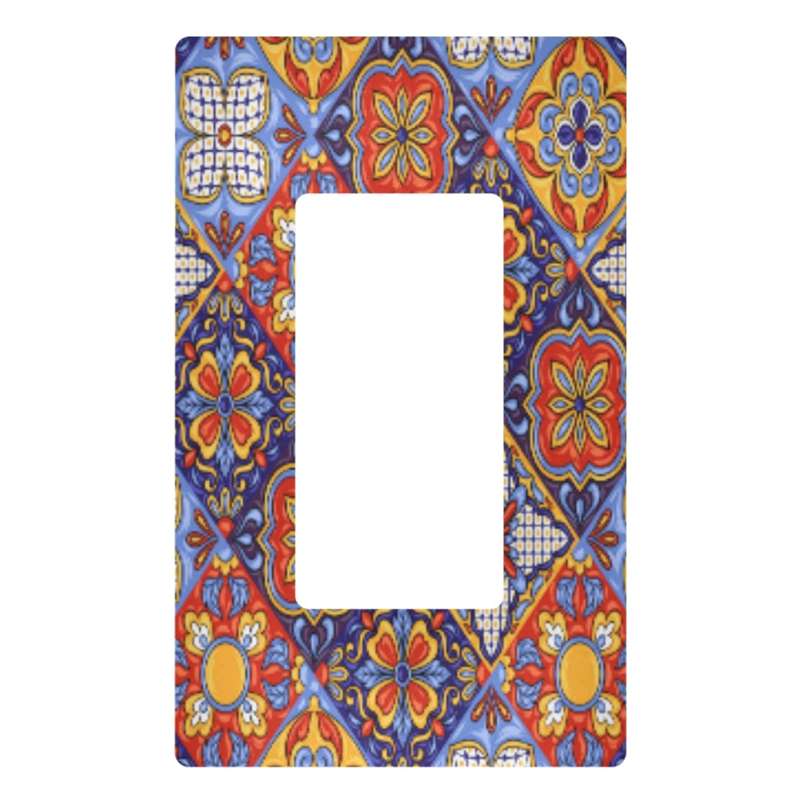 Blueangle Mexican Ceramic Tile Pattern Insulated Light Switch Cover - Decorative Outlet Wall Plate, 1-Gang 4.6