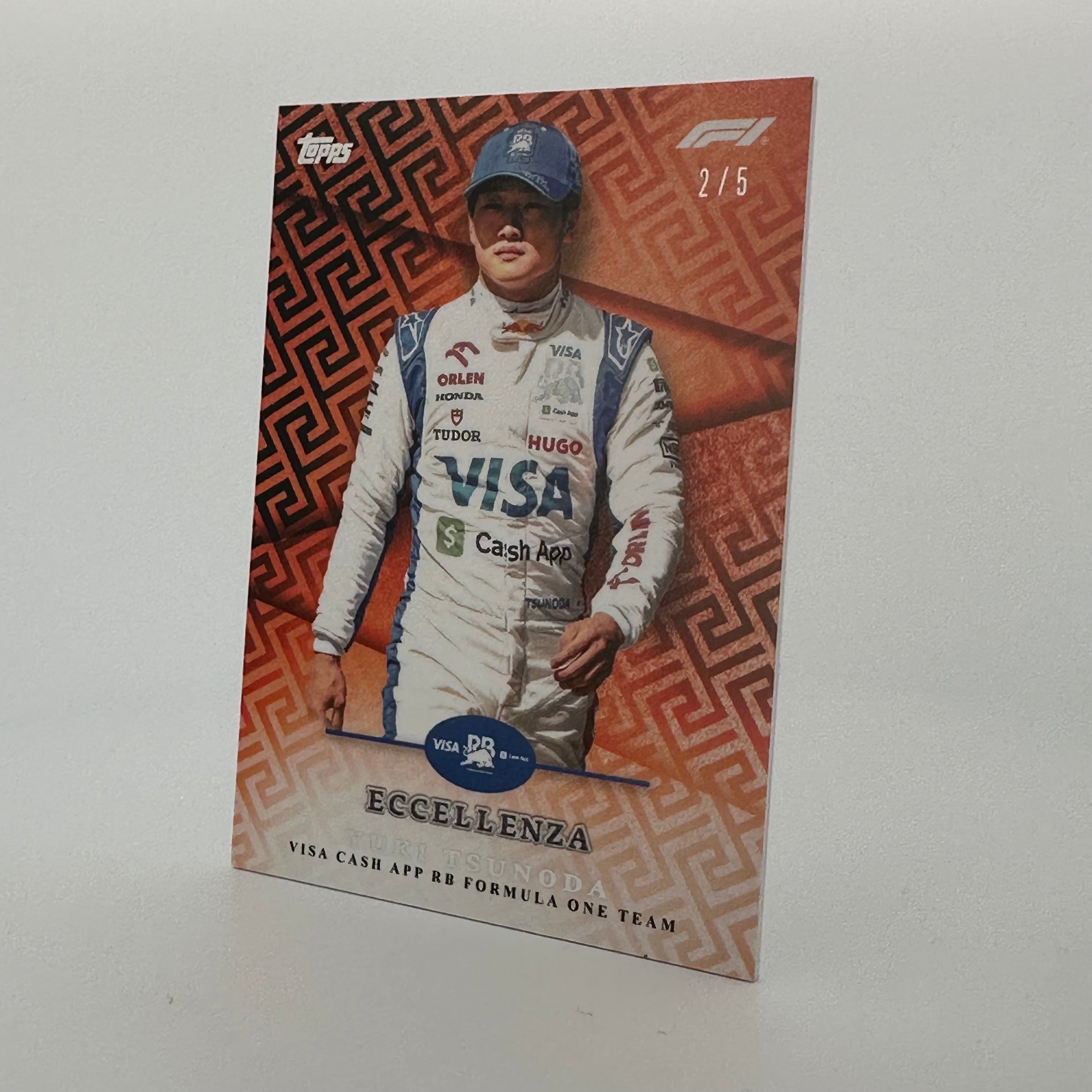 2024 Topps Eccellenza F1 Yuki Tsunoda Orange Driver Card - Perfect for F1 Collectors, Racing Fans & Sports Memorabilia Enthusiasts