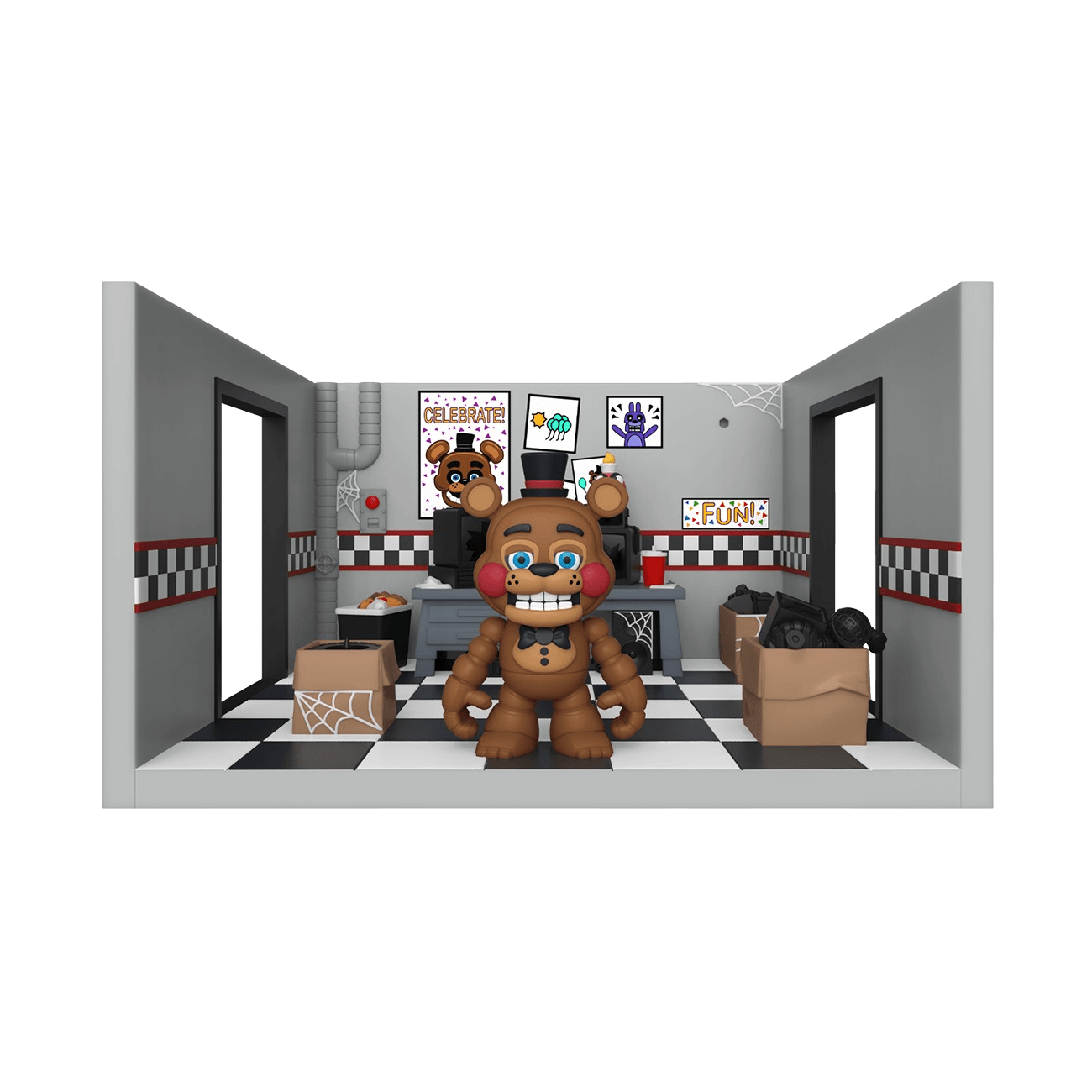 Funko Five Nights at Freddy's Snaps Toy Freddy with Storage Room Playset - Collectible Action Figure for Horror Game Fans - Perfect for Display, Gifts & FNAF Themed Parties