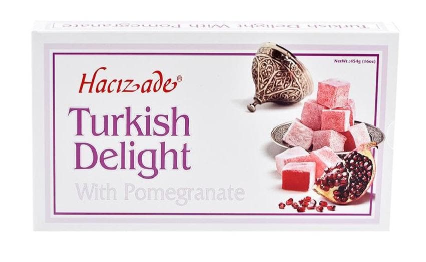 Premium Rahat Lokum Turkish Delight - Pomegranate Flavor | 454g Gourmet Candy Box | Authentic Middle Eastern Dessert for Gifts, Parties & Tea Time