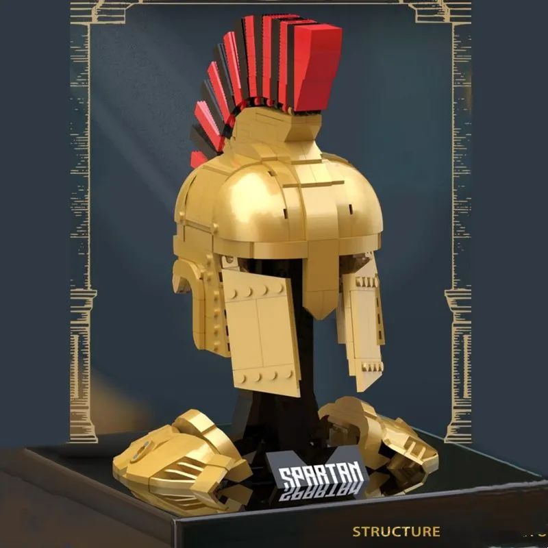 590-Piece Black Spartan Helmet Model BK 33900 - Perfect for Cosplay, Halloween Costumes, and Historical Reenactments
