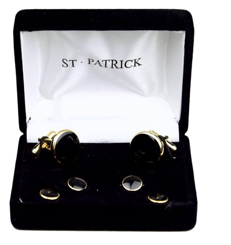 Elegant Black & Gold Tuxedo Cufflinks and Stud Set for Men - Perfect for Weddings, Prom & Formal Events