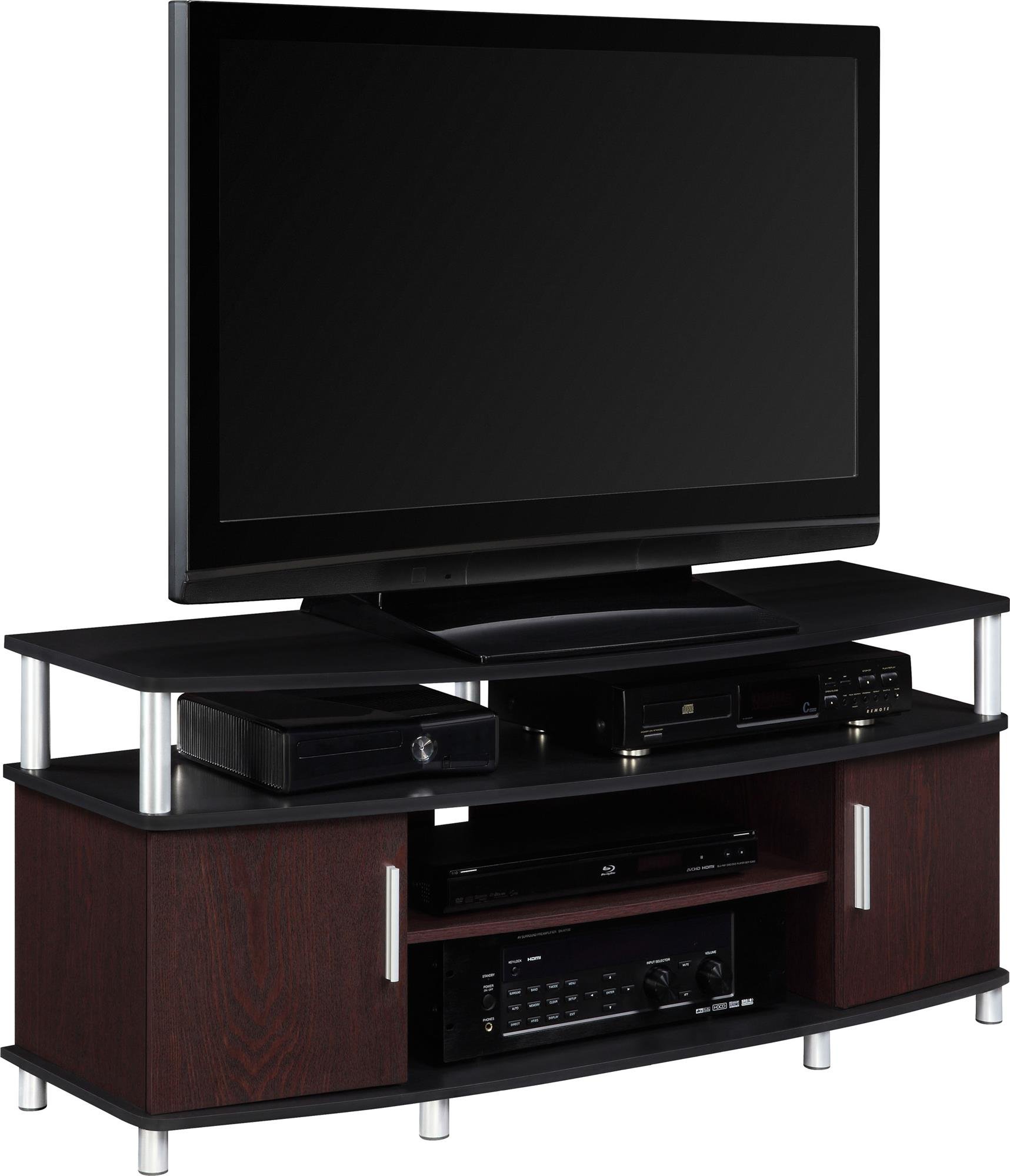 Ameriwood Home Carson TV Stand for 50 Inch TVs, Cherry Finish - Perfect for Living Room, Bedroom & Home Theater Entertainment Centers