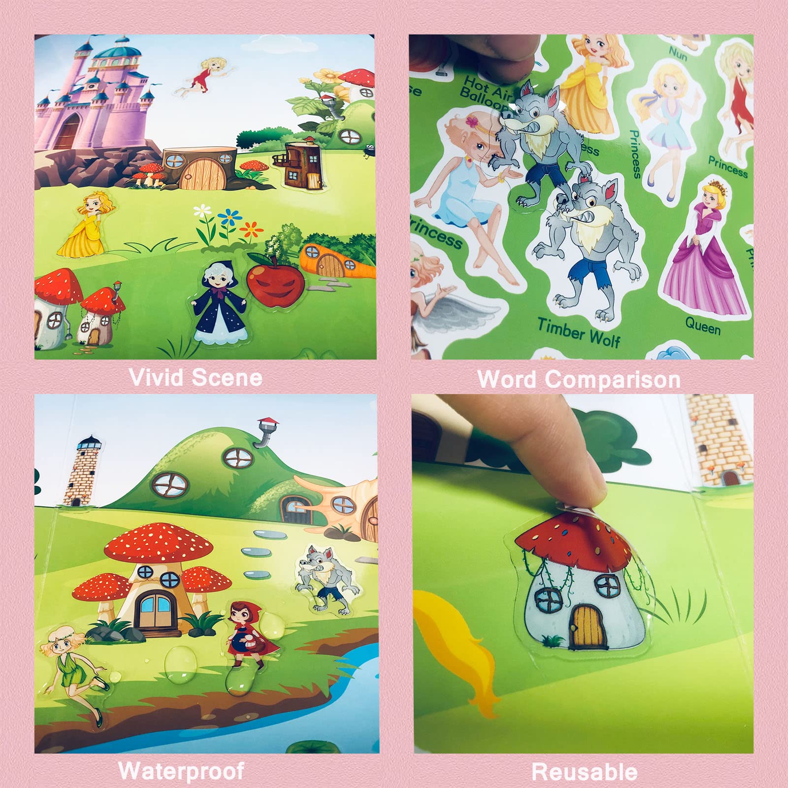 Princess Sticker Book for Kids - Reusable Activity for Birthday Party