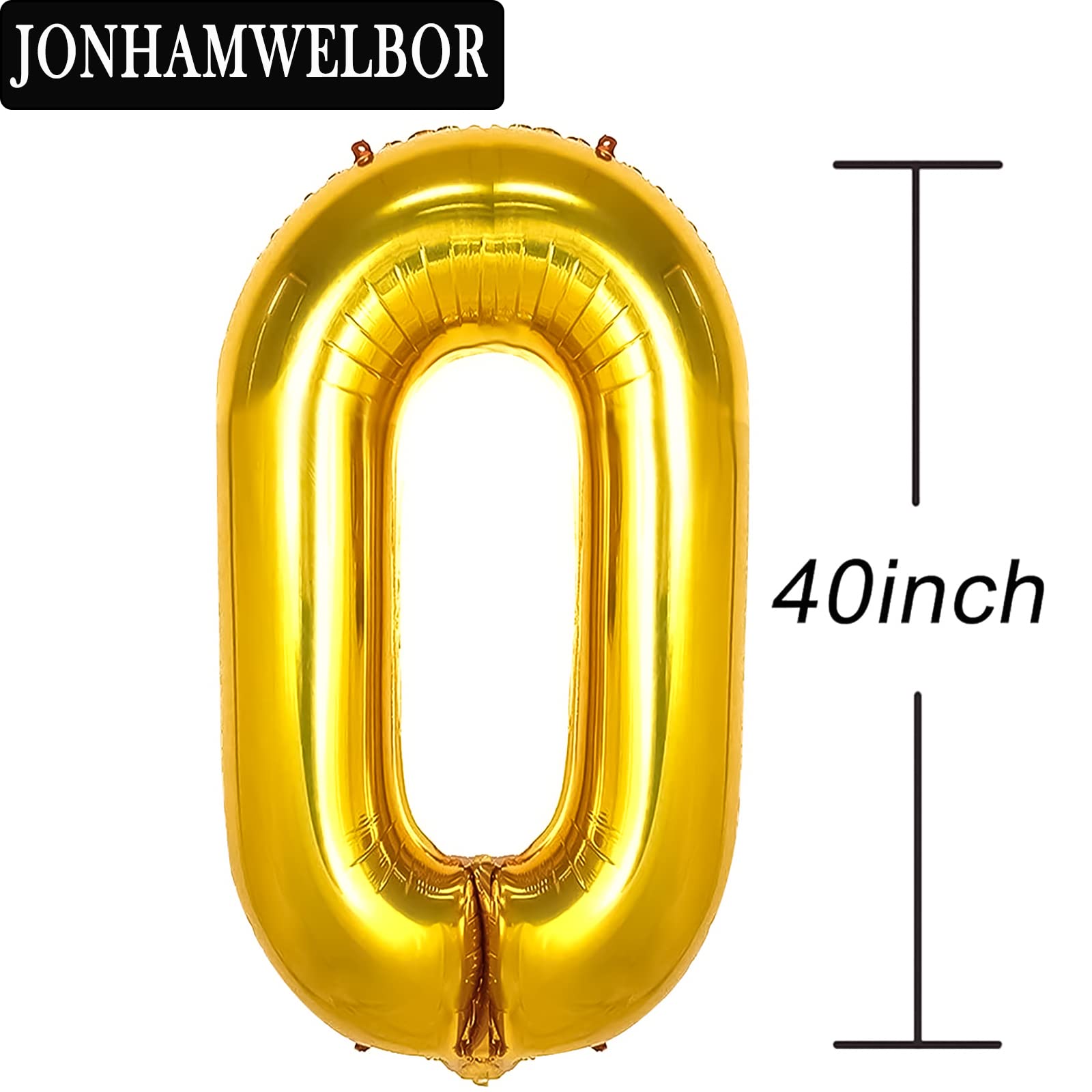 Jonhamwelbor 60 Inch Gold Foil Mylar Balloons - Giant Jumbo Number 60 Balloons for 60th Birthday Party Decorations, Anniversary Events, Women & Men Celebration Supplies - Perfect for Milestone Birthdays, Retirement Parties & Golden Anniversary Decor